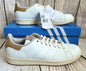 Adidas Stan Smith White And Taupe Low Top Retro Trainers- Size 9.5
