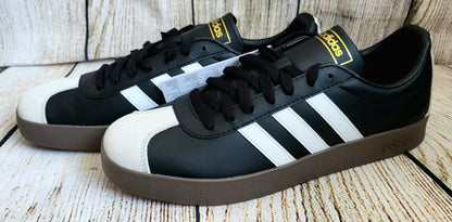 Adidas Black And White VL Courts 2.0 Trainers- Size 10