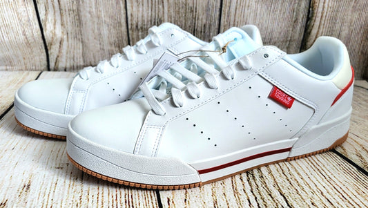 Adidas Red And White Court Tourino Trainers- size 10