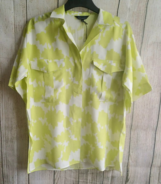 Armani Exchange Lime Green and White Marbled Shirt- Size Large