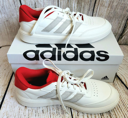 Adidas Court Blocks, White, grey & red- uk size 9