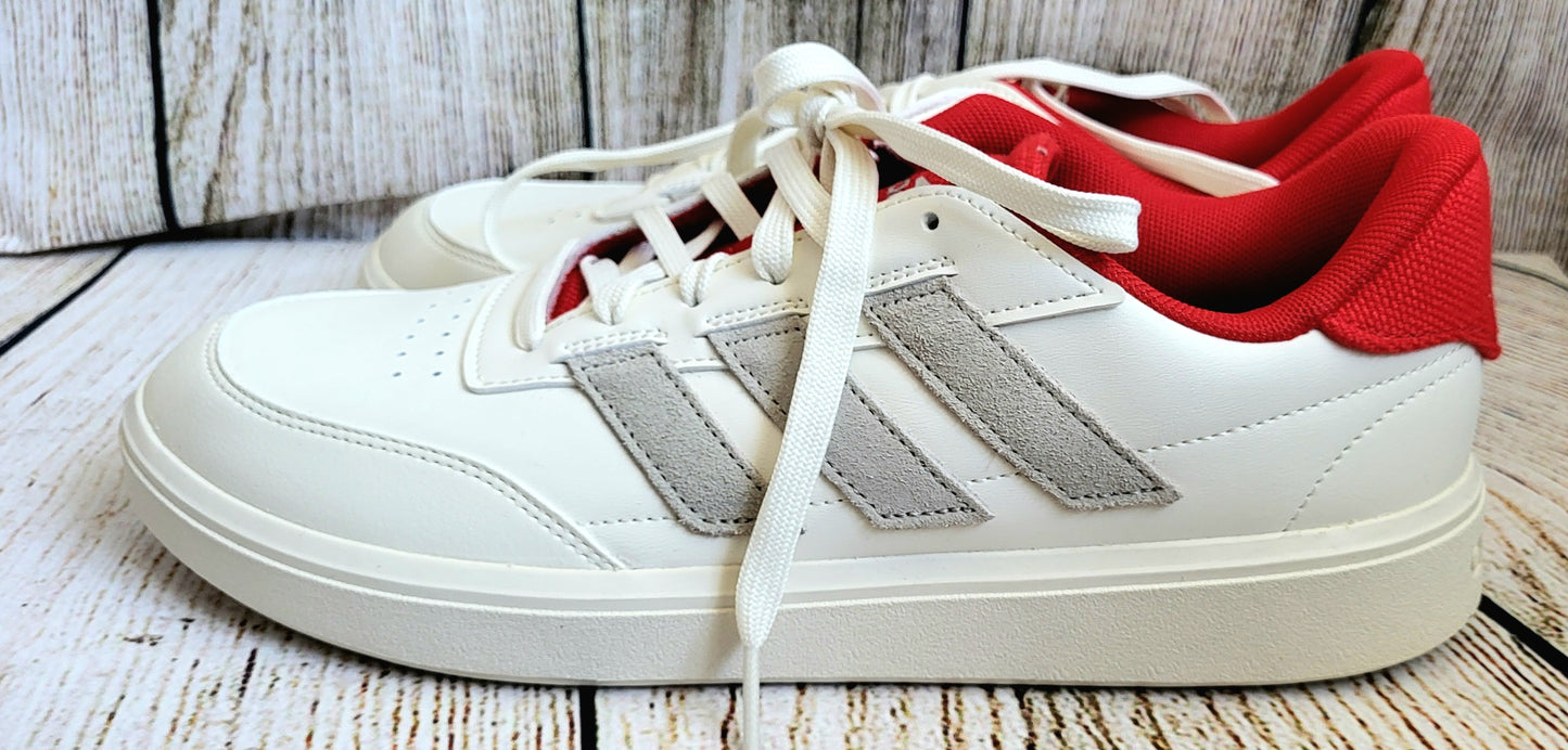 Adidas Court Blocks, White, grey & red- uk size 9