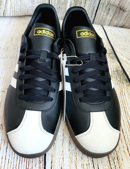 Adidas Black And White VL Courts 2.0 Trainers- Size 10