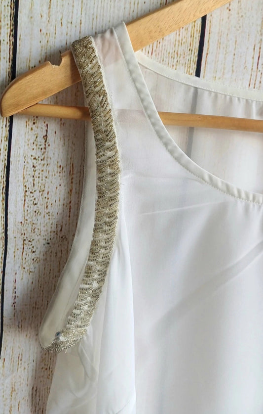 Off-White, Sleeveless, Oversized Embellished Top