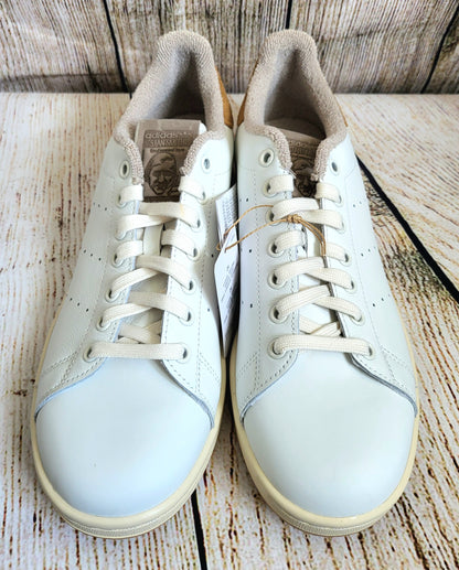 Adidas Stan Smith White And Taupe Low Top Retro Trainers- Size 9.5